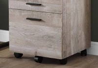 Monarch Contemporary Rustic Reclaimed Wood-look 3 Drawer Filing Cabinet with Castors - Taupe(m-3)