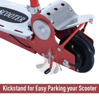 Qaba Adjustable Folding Electric Seated E-Scooter Battery Powered Motorized Bike Electric Scooter with Seat Red(m-4)