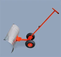 HOMCOM 17.7” Deep Steel Manual Snow Plow with Wheels(m-5)