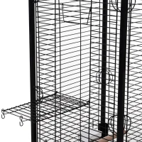 PawHut Metal Bird Parrot Cage With Rolling Standing 5ft w/ perches and bowls Black(m-11)