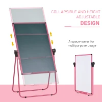 Vinsetto Foldable and Height Adjustable U-Stand Double Sided Whiteboard Chalkboard Easel(m-4)