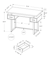Monarch 48" Contemporary Wood-look and Metal Computer Writing Desk - Dark Taupe / Silver Metal(m-4)