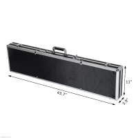 HOMCOM 43.7” Hard Gun Guard Case Rifle Storage Travel Carry Pistol Handgun Shotgun Lockable Black(m-2)