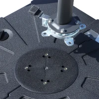 Outsunny Portable Umbrella Base Parasol Stand for Cantilever Umbrella Fill w/ Sand or Water Black(m-6)