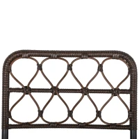 Outsunny 3PC Rattan Wicker Bistro Set w/ Folding Design, Hand Woven Rattan Table and Chairs for Outdoor, Brown(m-13)