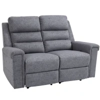 HOMCOM Modern Loveseat Recliner Sofa with Linen Fabric and Thick Sponge Padding, 2 Seater Couch Recliner Couch Manual Reclining Sofa Loveseat Couch Living Room Furniture, Gray(m-1)