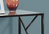 Monarch 44" Minimalist Glam Mirrored Top Metal Frame Accent Hall Sofa Console Table - Black Nickel Finish(m-4)