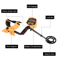 Outsunny Metal Detector w/ Adjustable Sensitivity Gold Search Device(m-9)