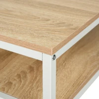 HOMCOM 94.5in Industrial Double Computer Desk with Hutch and Storage Shelves, Extra Long Two Person Home Office Desk, Writing Table Workstation for 2 People with CPU Stand, Oak Wood Grain(m-11)