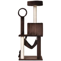 PawHut 51”H Cat Tree Scratching Multi-level Tower Kitten Condo Play House Brown(m-4)