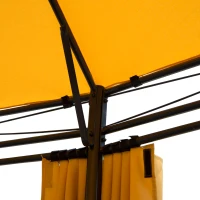 Outsunny Φ11.5'x9.2' 2 Tier Sun Shelter Canopy Gazebo Tent w/ Curtain Orange(m-6)