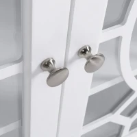 HOMCOM Sideboard Display Cabinet with Double Framed Glass Doors, 2 Adjustable Shelves, and Elevated Base, White(m-10)