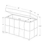 Monarch 38" Vintage French Fabric Storage Ottoman - Beige(m-4)