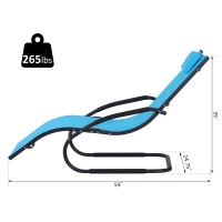 Outsunny Zero-Gravity Rocking Chair Garden Patio Lounger Seat Outdoor Indoor Texteline Recliner Backyard Aluminum Frame Rocker Blue(m-3)
