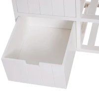 HOMCOM Compact Rustic Padded Wooden Shoe Rack Bench Organizer With Drawers - Country White(m-9)