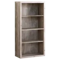 Monarch 48" Contemporary Rustic Adjustable 4 Shelf Reclaimed Wood-look Bookshelf - Taupe(m-1)