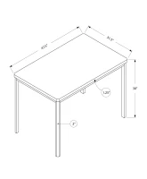 Monarch 48" x 32" Rectangular Wood Top Chrome Metal Leg Modern Dining Table - White(m-4)