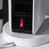 HOMCOM 1500W Ceramic Space Heater, 2-In-1 Oscillating Portable Heater with Three Heating Modes(High, Low, Fan), Timer, Remote Control, for Indoor Use, White(m-11)