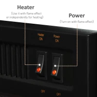 HOMCOM Electric Fireplace Insert for Wood Cabinets with Realistic Flame Effect and Automatic Shut-Off, Black(m-7)