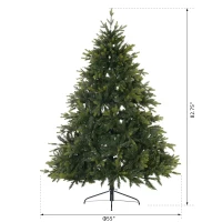 HOMCOM 7ft Artificial Christmas Tree Unlit with Metal Stand  2692 Tips Foldable Base(m-3)
