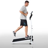 Soozier Foldable Manual Walking Treadmill Health Fitness Equipment Cardio Workout Machine w/ Wheels Home Gym(m-1)