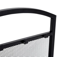 HOMCOM 4-Piece Iron Firewood Rack Wood Rack Tools Set: Brush  Shovel  Tong  Hook Black(m-9)