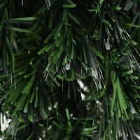 HOMCOM 7FT Pre-Lit Fiber Optic Arfiticial Christmas Tree with Star Tree Topper, Solid Metal Base, 280 Branch Tips, 6 Color LED Lights for Home and Holiday Decoration(m-15)