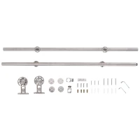 HOMCOM 6.6ft Stainless Steel Sliding Barn Door Hardware Kit Provides Smooth and Quiet Operation, 39" Wide Door(m-4)