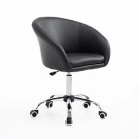 HOMCOM Rolling Swivel Salon Stool Adjustable Hydraulic Tattoo Spa Massage Bucket Chair  PU Leather with Back Rest(m-1)