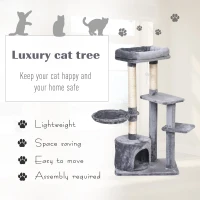 PawHut 43"H Nest Level Cat Tree Scratcher Kitty Condo(m-4)
