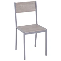 HOMCOM 5pcs Wooden Dining Set Wood and Metal Kitchen Table Set for 4 Chairs Modern and Sleek Dinette Home Furniture(m-7)