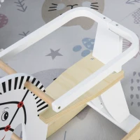 Qaba Wooden Rocking Horse Toddler Wood Ride-on Toys for 3-6 Years w/ Safety Guardrail(m-7)