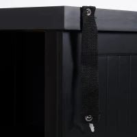 HOMCOM Fluted-Style Wooden Kitchen Island, Storage Cabinet with Drawer, Open Shelving, and Interior Shelving for Dining Room, Black(m-15)