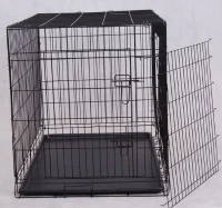 PawHut 36-inch Two Door Folding Metal Dog Crate Cage Kennel with Divider(m-4)