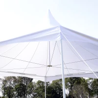 Outsunny Pagoda Party Tent w/ Removable Sidewalls Wedding Outdoor Gazebo Canopy White(m-10)