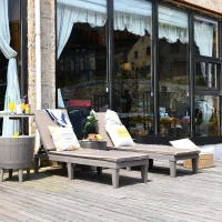 Outsunny 2-Piece Outdoor Patio Chaise Lounge Chair with 5-Level Adjustable Backrest, Zippered Cushions, & Modern Design(m-8)