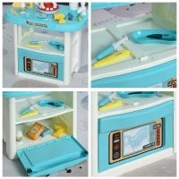 Qaba 43 PCS Pet Vet Dentist Playset Kids Medical Toy Set Doctor Kit Pretend Play(m-10)