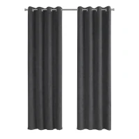Monarch 54" x 95" Room Darkening Washable Micro Suede Curtain Panels (Set of 2) - Dark Grey(m-1)