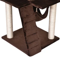 PawHut 51”H Cat Tree Scratching Multi-level Tower Kitten Condo Play House Brown(m-14)