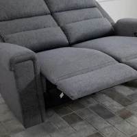 HOMCOM Modern Loveseat Recliner Sofa with Linen Fabric and Thick Sponge Padding, 2 Seater Couch Recliner Couch Manual Reclining Sofa Loveseat Couch Living Room Furniture, Gray(m-14)