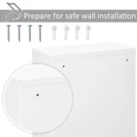 kleankin Steel Wall Mount Medicine Cabinet 3 Tier Emergency Box for Bathroom Kitchen, Lockable with 2 Keys - White(m-7)