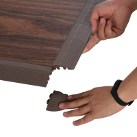 Soozier Portable Dance Floor Tiles, Tap Ballet Trade Show Flooring, PVC, 9 Piece Mats, 5' x 5'(m-6)