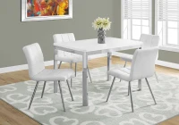 Monarch 48" x 32" Rectangular Wood Top Chrome Metal Leg Modern Dining Table - White(m-2)