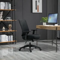 Vinsetto Ergonomic Mesh Office Chair with Lumbar Back Support, Swivel Rocking Computer Chair with Adjustable Height and Armrests for Home Office, Black(m-11)