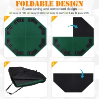 Soozier 48"/120cm Blackjack Poker Game Table Top Folding 8 Player Fit Various Desktop(m-5)