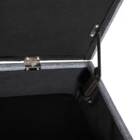 HOMCOM 32" Tufted Upholstered Storage Ottoman Bench X Leg Bed Bench with Organizer Padded Piano Keyboard Seat Grey(m-6)