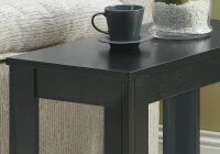 Monarch 22" Transitional Style Rectangular Wood Grain-Look Side Accent End Table - Black Finish(m-3)