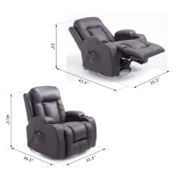 Open Box HOMCOM Luxury Faux Leather Heated Vibrating Massage Recliner Chair with Remote - Dark Brown(m-7)