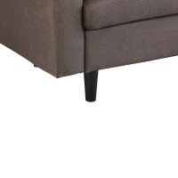 HOMCOM Elegant 3 Piece Chaise Lounger Sofa Set with Wood Leg Footstool and Armrest Pillow, Brown(m-10)