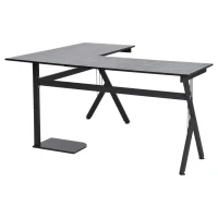 HOMCOM 61" L-Shaped Corner Computer Desk Laptop Workstation PC Table Home Office With CPU Stand Black(m-7)
